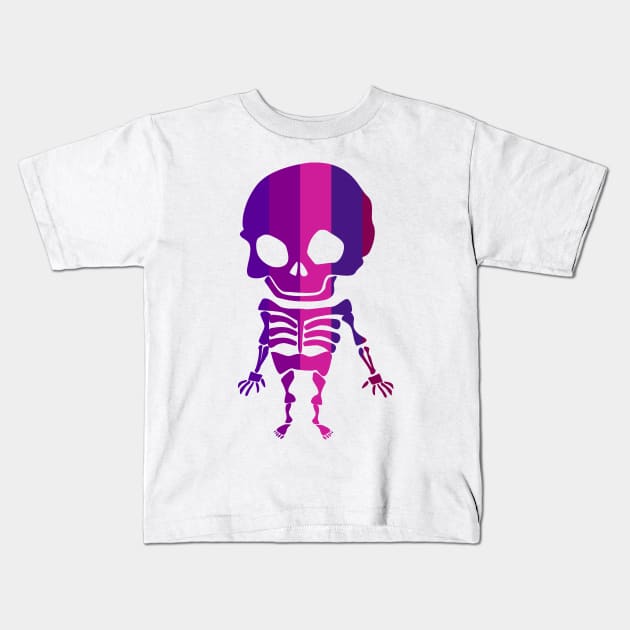 Ultra violet skeleton Kids T-Shirt by demockups